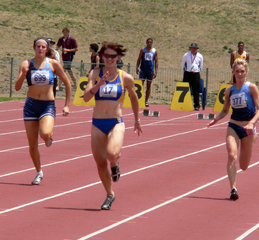 Melissa flying in the 100m final